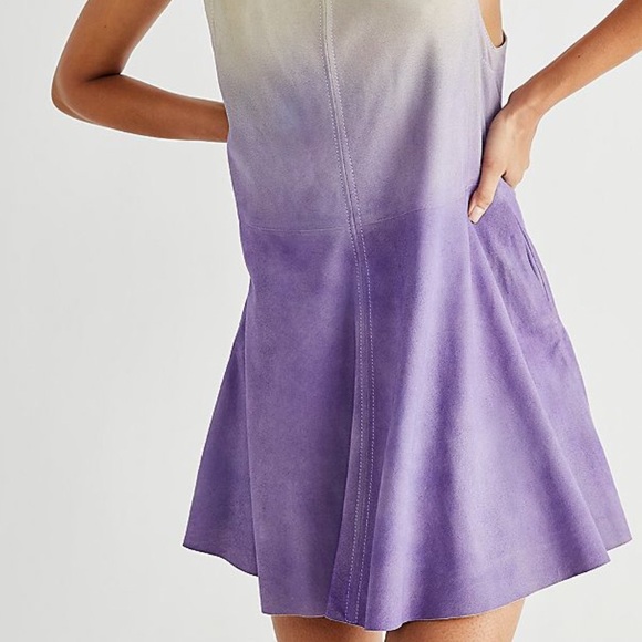 FP GOAT LEATHER SUEDE MOON BEAM MINI DRESS SZ S - Picture 6 of 16